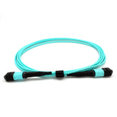 Fibermall製 MPO メス - MPO メス 12芯 OM3 50/125 マルチモードトランクケーブル(LSZH、水色)
