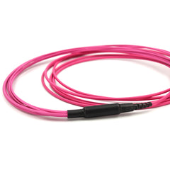 Fibermall製 MPO メス to 4LC/UPC デュプレックス 12芯 OM4 50/125 マルチモード ファンアウトケーブル(タイプB、LSZH、マゼンタ)