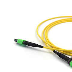 Fibermall製 MPO メス - MPO メス 12芯 OS2 シングルモード エリートトランクケーブル(12芯、タイプB、LSZH、黄色)