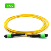 Fibermall製 MPO メス - MPO メス 12芯 OS2 シングルモード エリートトランクケーブル(12芯、タイプB、LSZH、黄色)