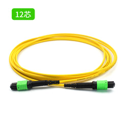 Fibermall製 MPO メス - MPO メス 12芯 OS2 シングルモード エリートトランクケーブル(12芯、タイプB、LSZH、黄色)