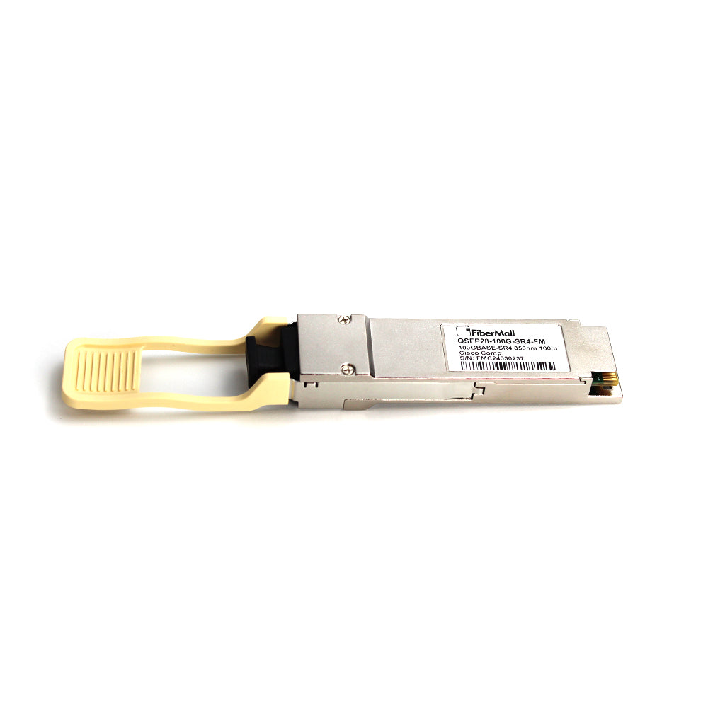 光モジュール Fibermall製 100GBASE-SR4 QSFP28光モジュール(850nm 100m DOM MTP/MPO-12 MMF) 3年保証