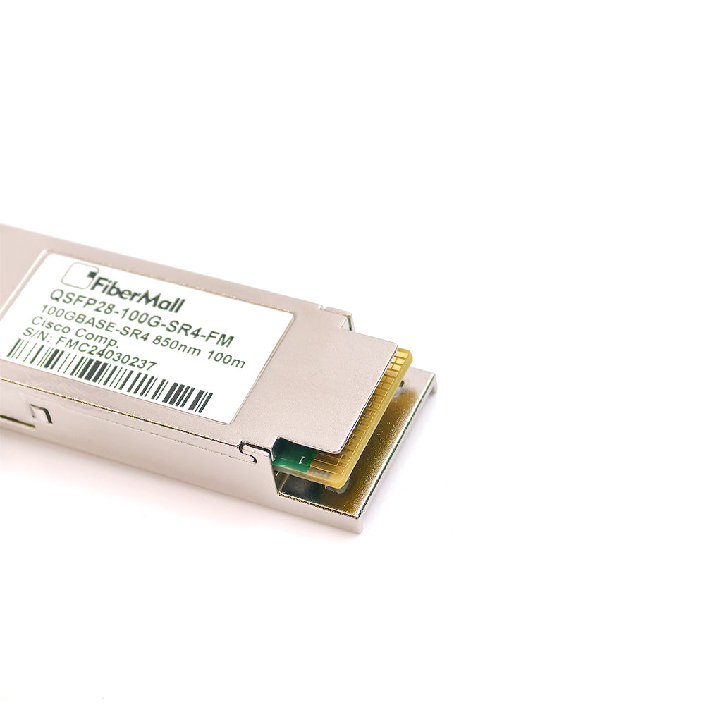 光モジュール Fibermall製 100GBASE-SR4 QSFP28光モジュール(850nm 100m DOM MTP/MPO-12 MMF) 3年保証