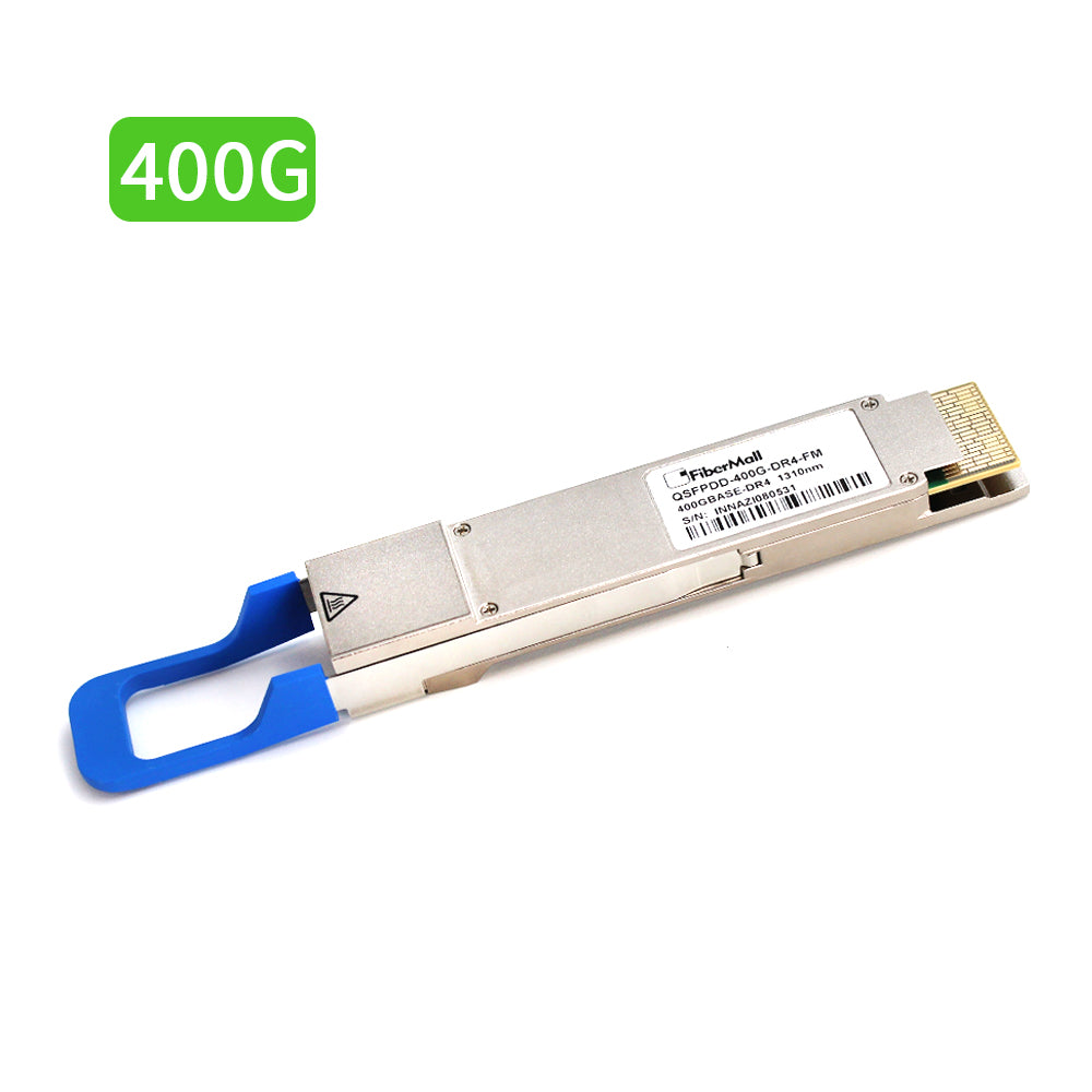 QDD 光モジュール Fibermall製 400GBASE DR4 QSFP-DD PAM4モジュール(1310nm 500m DOM MTP/MPO-12 SMF) 3年保証