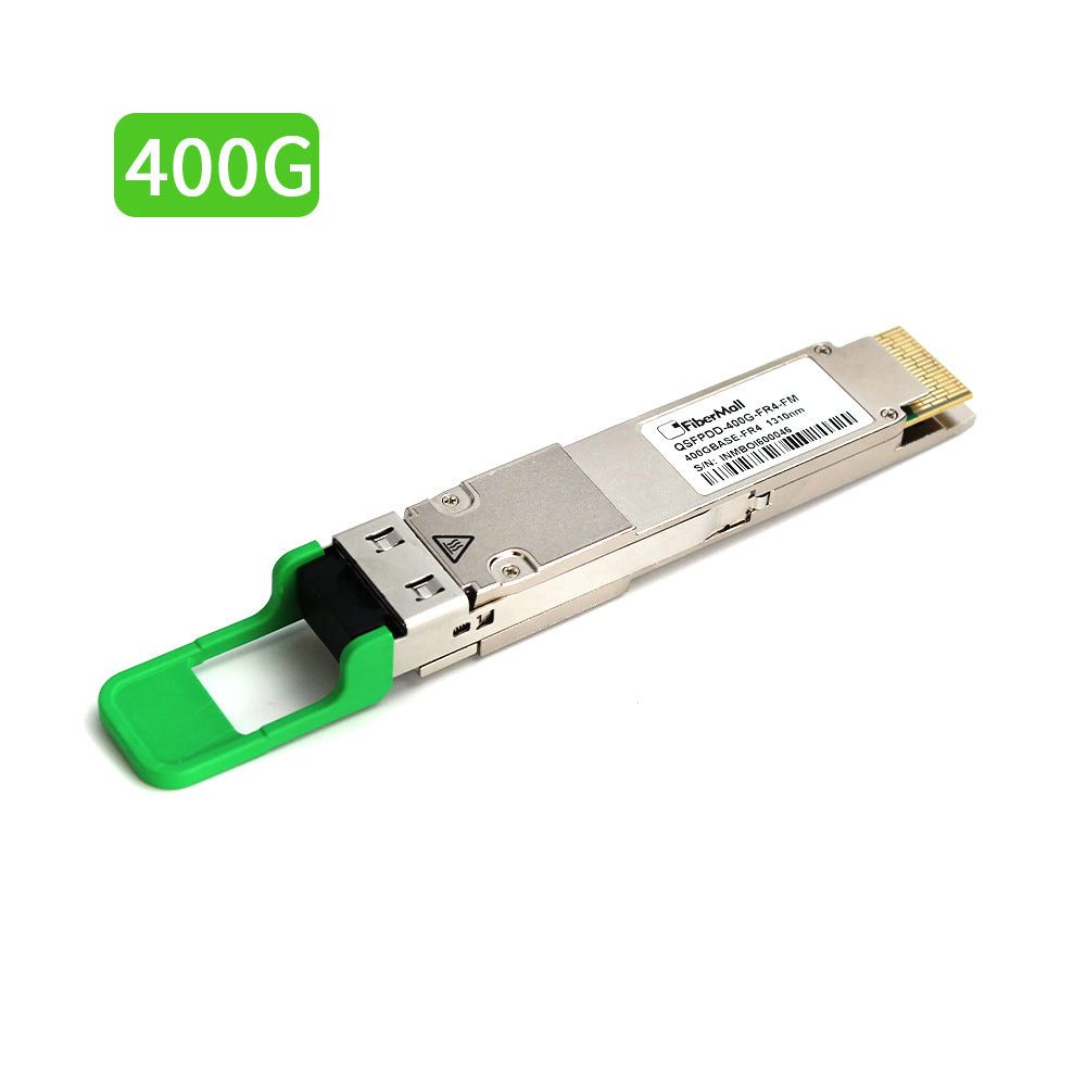 QDD 光モジュール Fibermall製 400GBASE-FR4 QSFP-DD PAM4モジュール(1310nm 2km DOM LCデュプレックス SMF) 3年保証