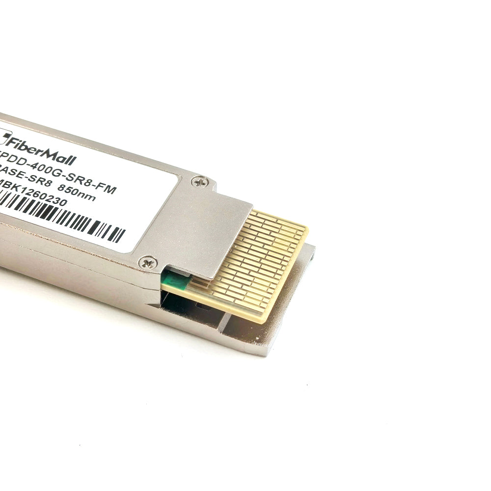 QDD 光モジュール Fibermall製 400GBASE-SR8 QSFP-DD PAM4モジュールモジュール(850nm 100m DOM MTP/MPO-16 MMF) 3年保証