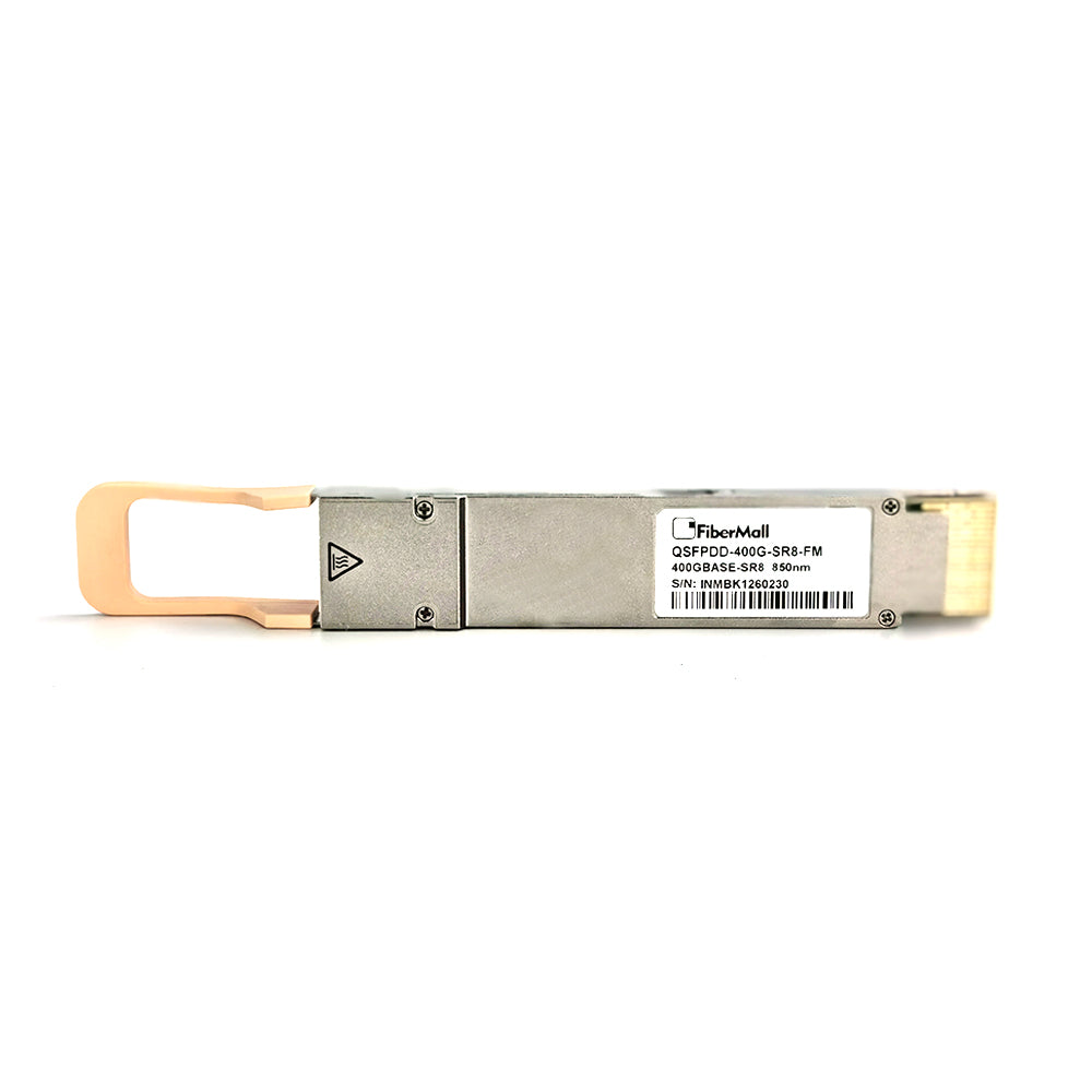 QDD 光モジュール Fibermall製 400GBASE-SR8 QSFP-DD PAM4モジュールモジュール(850nm 100m DOM MTP/MPO-16 MMF) 3年保証