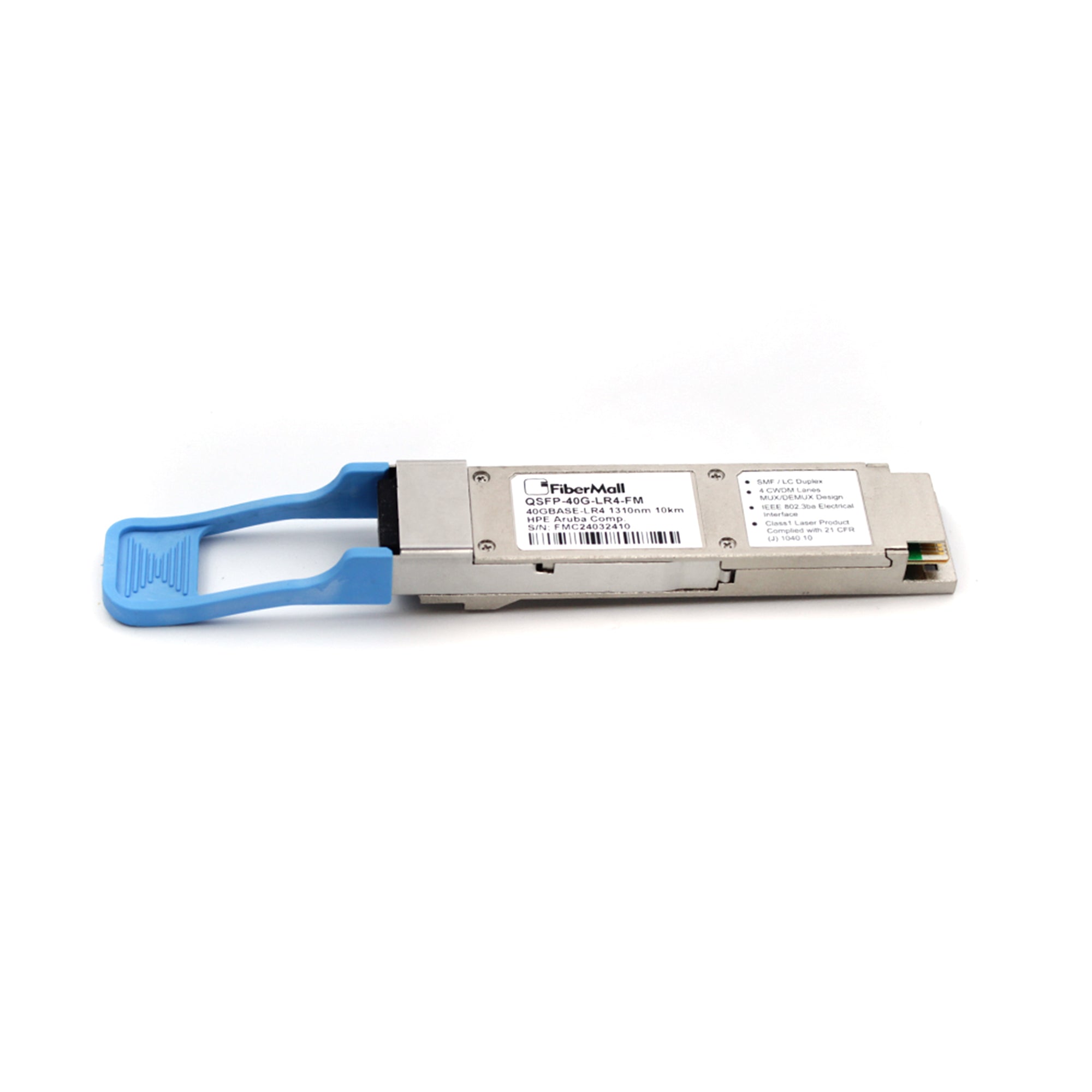 光モジュール Fibermall製 JH232A HPE Aruba互換 40GBASE-LR4 QSFP+光モジュール(1310nm 10km DOM LCデュプレックス SMF) 3年保証