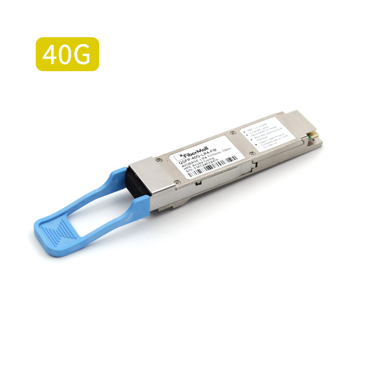 光モジュール Fibermall製 JH232A HPE Aruba互換 40GBASE-LR4 QSFP+光モジュール(1310nm 10km DOM LCデュプレックス SMF) 3年保証