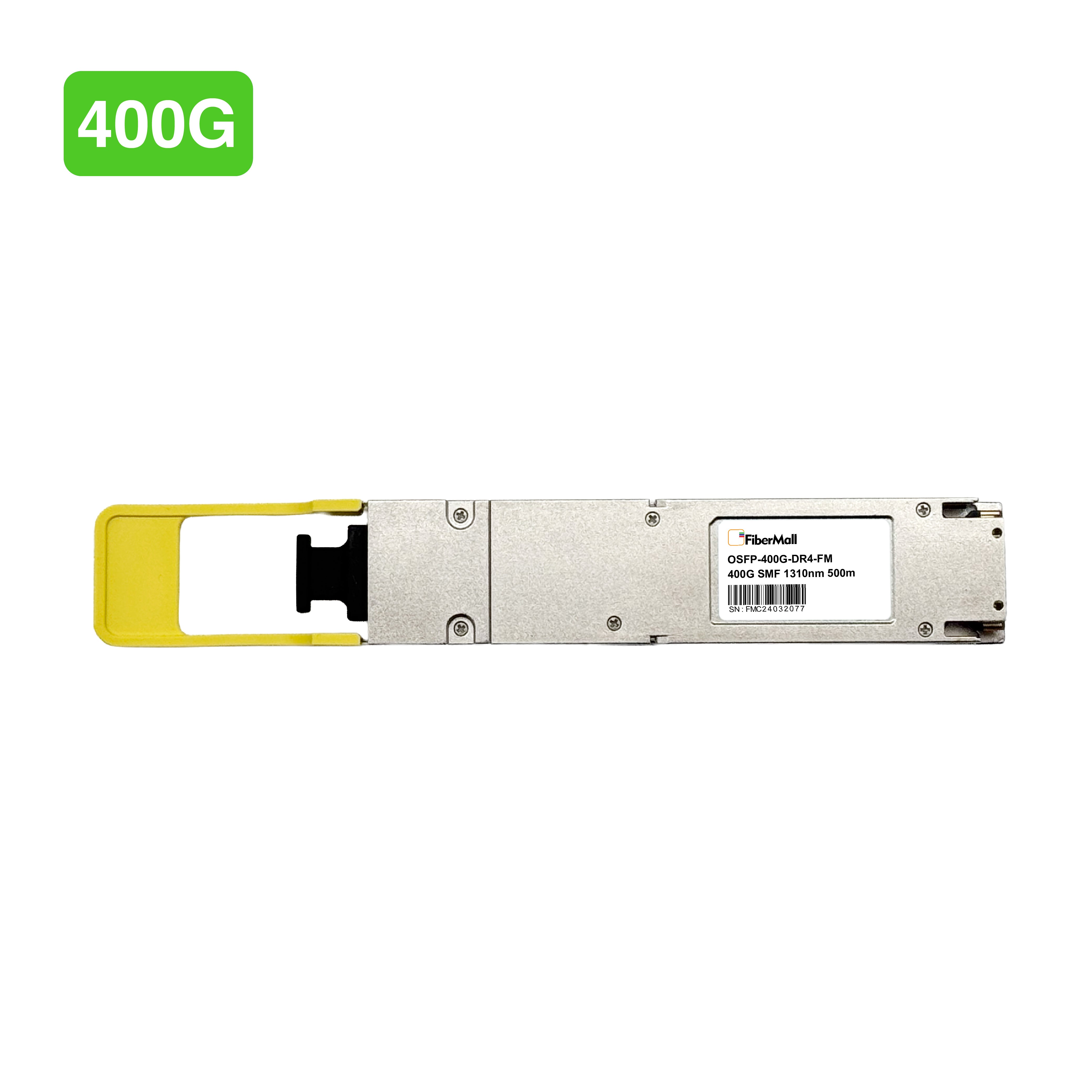 OSFP 光モジュール Fibermall製 NVIDIA InfiniBand MMS4X00-NS400互換 OSFP 400G DR4光モジュール(1310nm 500m DOM MPO-12/APC NDR SMF フラットトップ) 3年保証