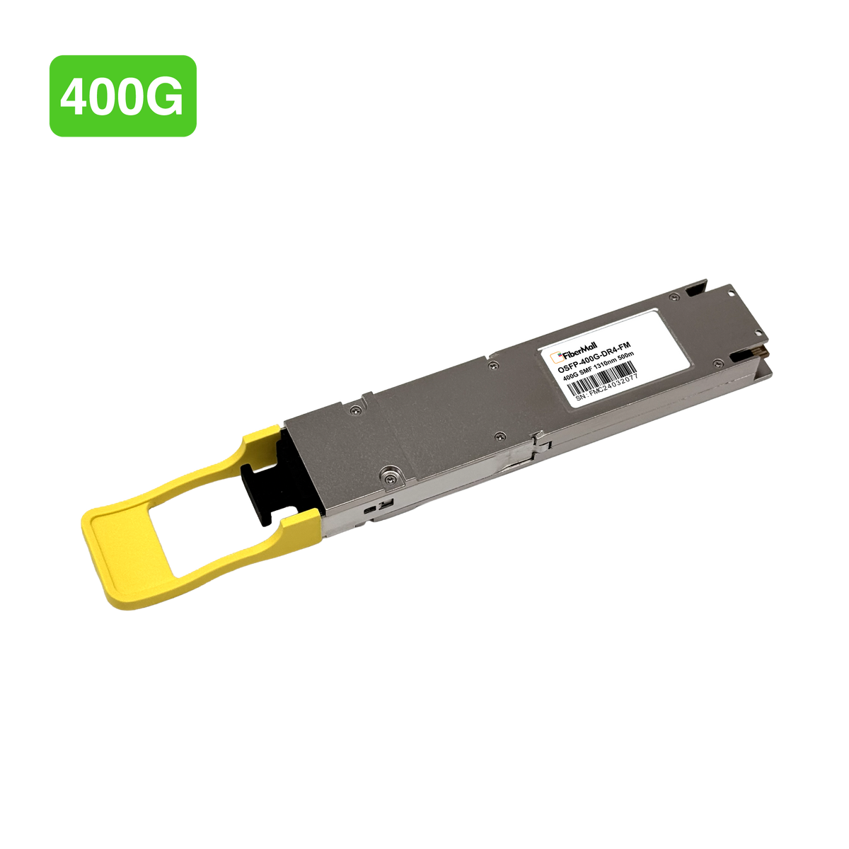 OSFP 光モジュール Fibermall製 NVIDIA InfiniBand MMS4X00-NS400互換 OSFP 400G DR4光モジュール(1310nm 500m DOM MPO-12/APC NDR SMF フラットトップ) 3年保証