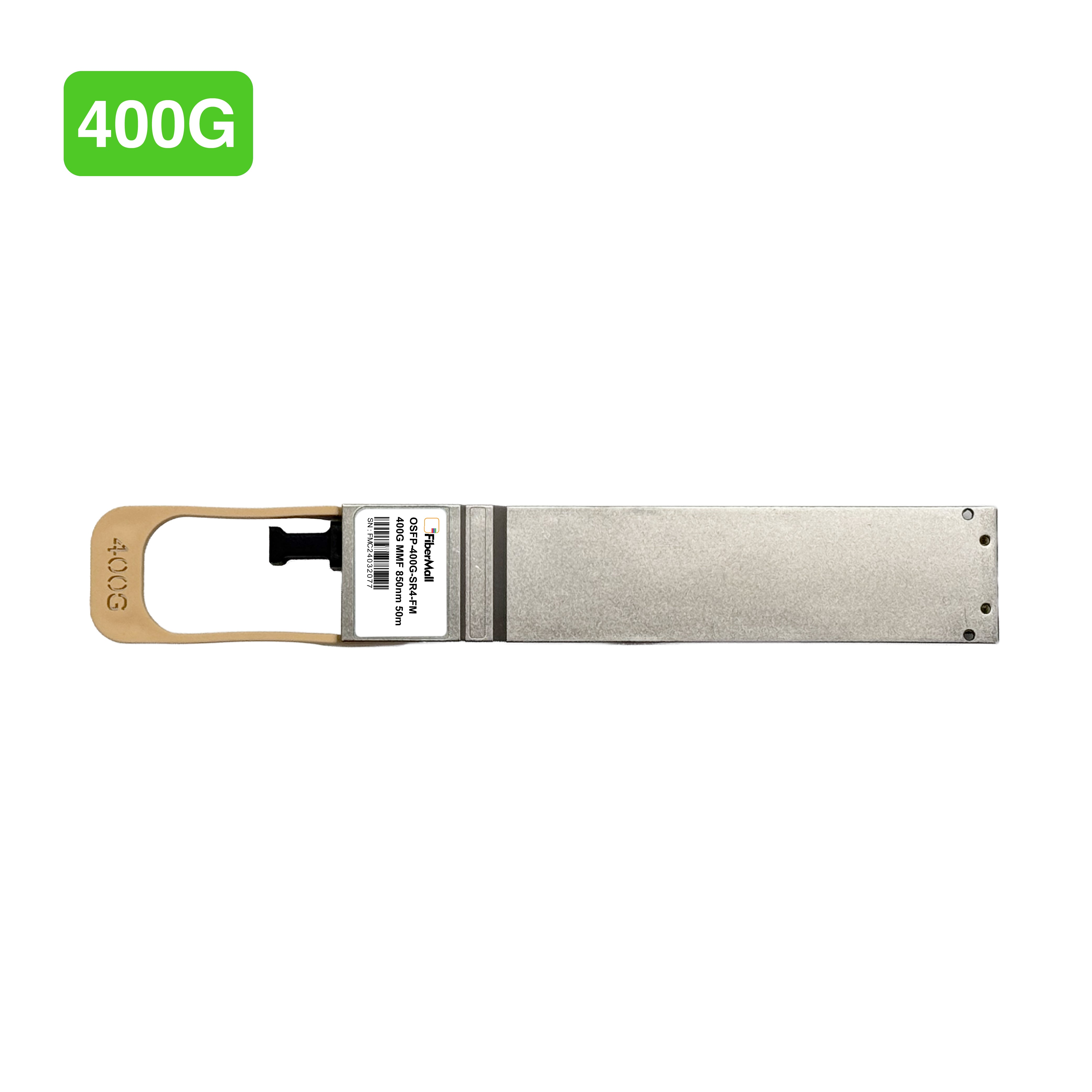 OSFP 光モジュール Fibermall製 NVIDIA InfiniBand MMA4Z00-NS400互換 OSFP 400G SR4光モジュール(PAM4 850nm 50m DOM MPO-12/APC NDR MMF フラットトップ) 3年保証