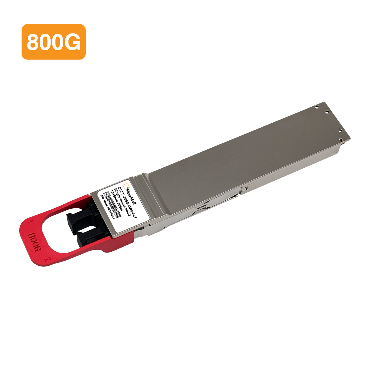 NVIDIA InfiniBand/Ethernet MMS4X00-NM-FLT 互換 OSFP 800G 2DR4 PAM4光モジュール(1310nm 500m DOM デュアルMPO-12/APC SMF フラットトップ) 3年保証