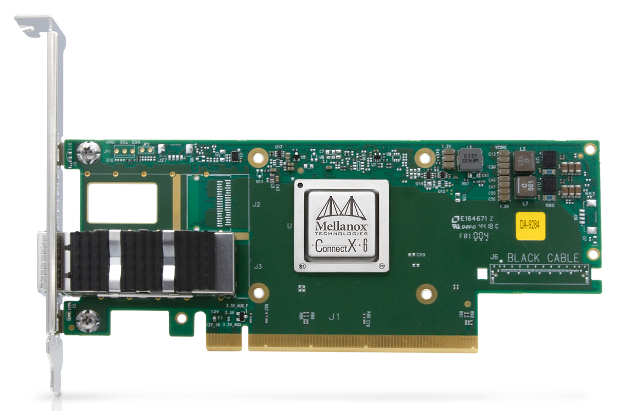 NVIDIA Mellanox MCX653105A-ECAT ConnectX®-6 VPI InfiniBand Adapter Card 100Gb/s (HDR100 EDR IB and 100GbE) シングルポート QSFP56 PCIe4.0x16 トール ブラケット 1年保証